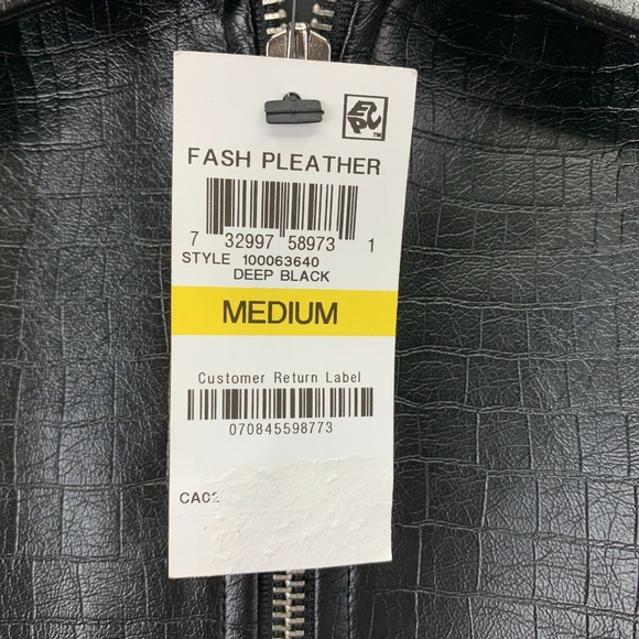 International Concepts Coach Black Faux Croco Leather Zip Up Men's Jacket MEDIUM - Picture 8 of 10